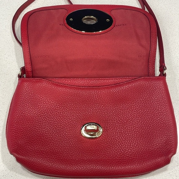 Coach Liv Pouch Red Leather Crossbody Bag - Picture 8 of 15
